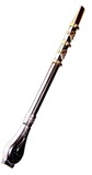 Steel straw with three gold ring decoration