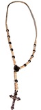 Leather chocker decennary with beads